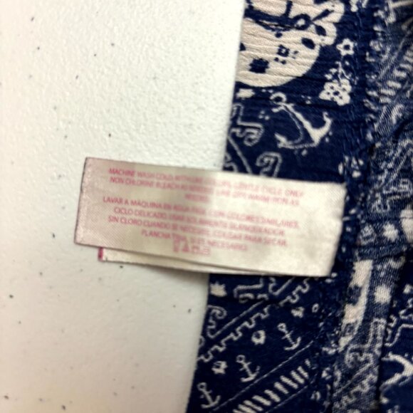 No Boundaries Navy Bandana Print Shorts – Boho Nautical Tassel Trim, XL (15–17) - Picture 4 of 8